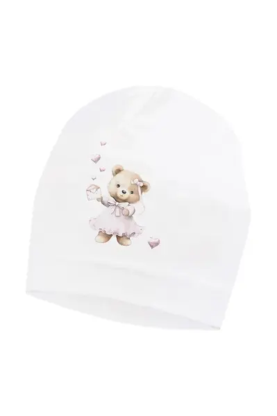 Kojenecká čepice Jamiks NEIA bílá barva, z tenké pleteniny, JLH026