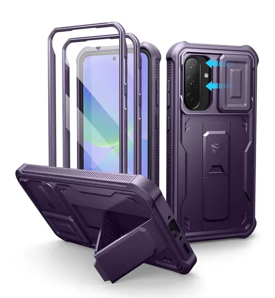 Dexnor 360 Kickstand Camprotector obal Samsung Galaxy A37, fialový