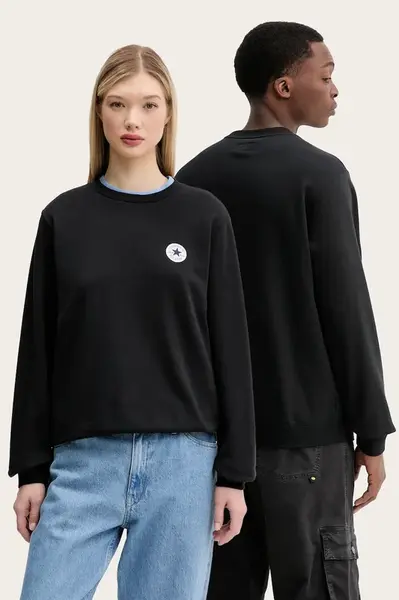 Mikina Converse černá barva, s aplikací, 10027001-A01