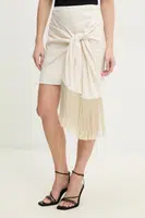 Sukně s příměsí lnu ISABELLE BLANCHE béžová barva, mini, IS25SS-G145-T005