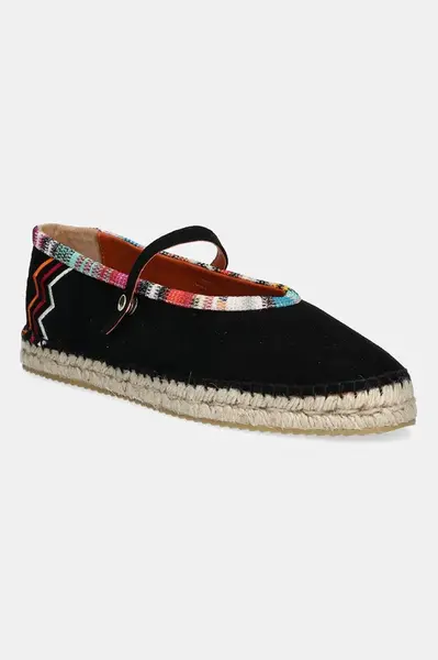 Semišové espadrilky Missoni Lola černá barva, MWB012_001