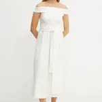 Bavlněné šaty Weekend Max Mara béžová barva, midi, 2515221036600