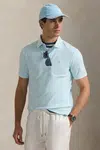 Bavlněné polo tričko Polo Ralph Lauren modrá barva, 710969626