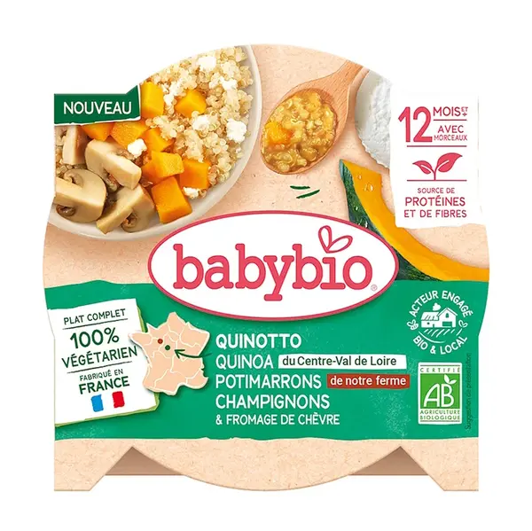 BABYBIO Rizoto z quinoy s dýní, žampiony a kozím sýrem BIO 230 g