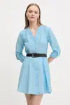 Šaty Desigual PARIS modrá barva, mini, 25SWVW32