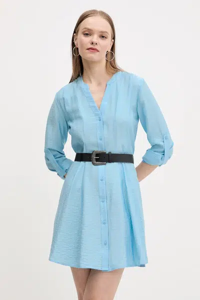 Šaty Desigual PARIS modrá barva, mini, 25SWVW32