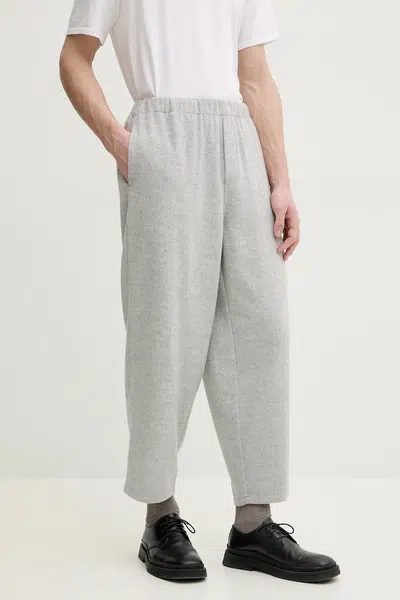 Tepláky American Vintage pánské, šedá barva, hladké, MDOD10ACE25