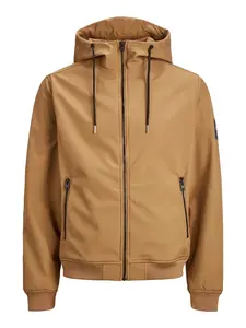 JACK & JONES Prechodná bunda  svetlohnedá / čierna