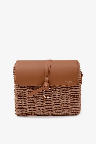 Flora&Co hnedá pletená taška Renara