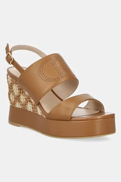 Kožené sandály Liu Jo KAREN 06 hnědá barva, SA5115P0102S1853