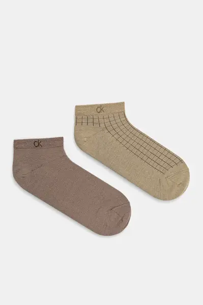 Ponožky Calvin Klein 2-pack pánské, zelená barva, 701233245