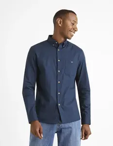 Celio Košile twill regular Carobone - Pánské