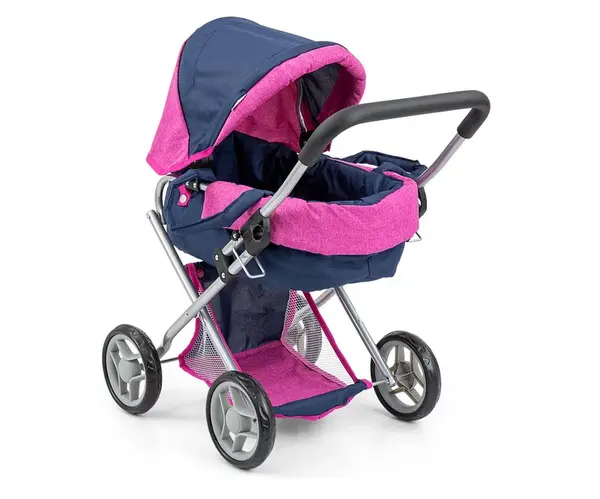 Milly Mally Kočárek pro panenky  Alice – hluboký kočárek pro panenku, modrý, růžový