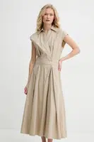 Bavlněné šaty A.P.C. robe athena zelená barva, midi, COEVD.F35149