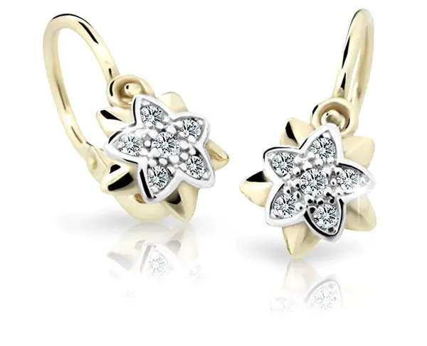 Cutie Jewellery Zlaté dětské náušnice C2210-10-X-1 bílá