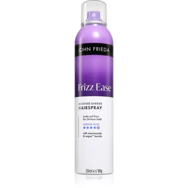 John Frieda Frizz Ease Moisture Barrier Hairspray silný lak na vlasy odolný vzdušné vlhkosti 250 ml