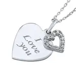 Silvego Stříbrný náhrdelník s přívěskem srdíčka "I love you" ZT131008NW