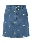 PIECES Sukňa 'PCFlora'  modrá denim / zelená / biela