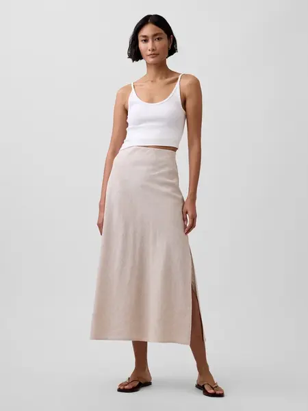 GAP maxi sukně ze lněné směsi