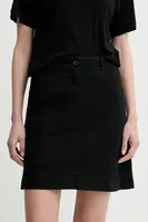 Sukně s příměsí lnu Marc O'Polo černá barva, mini, 503134020033