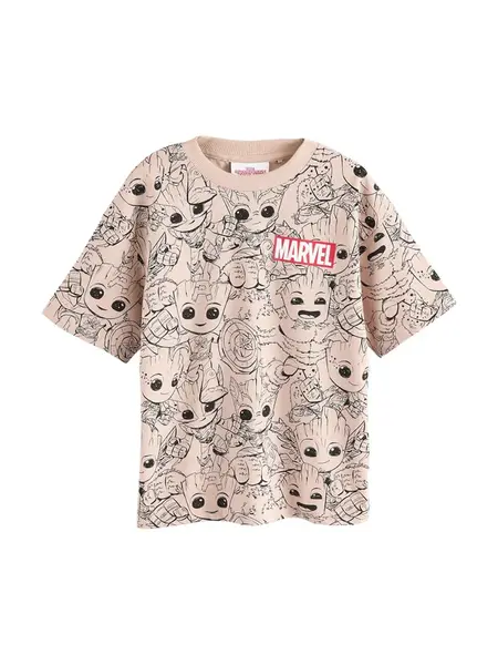 Next Tričko  kamenná / červená / čierna / biela