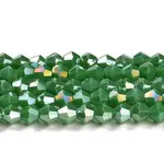 Opaque Solid Color Electroplate Glass Beads Strands