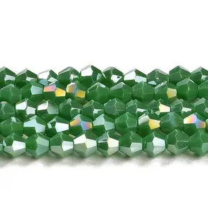 Opaque Solid Color Electroplate Glass Beads Strands