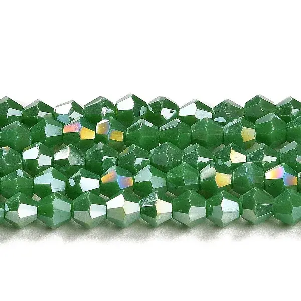 Opaque Solid Color Electroplate Glass Beads Strands
