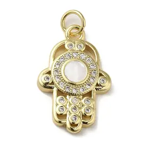 Brass Micro Pave Cubic Zirconia Pendants