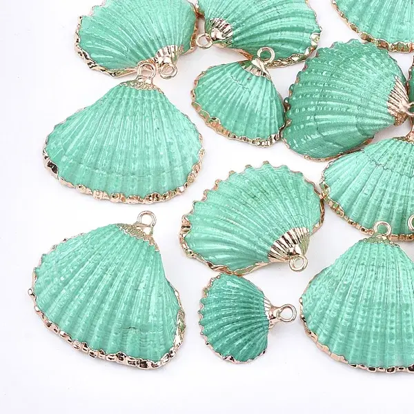 Spray Paint & Electroplate Sea Shell Pendants