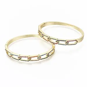 Brass Micro Pave Cubic Zirconia Bangles