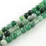 Dyed Natural Striped Agate/Banded Agate Round Bead Strands