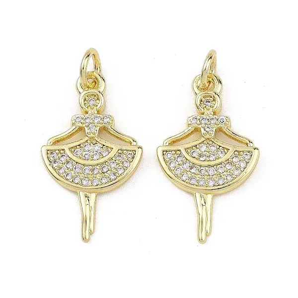 Brass Micro Pave Clear Cubic Zirconia Pendants