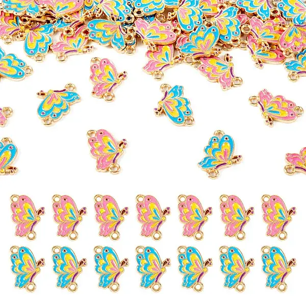 40Pcs 2 Colors  Alloy Enamel Connector Charms