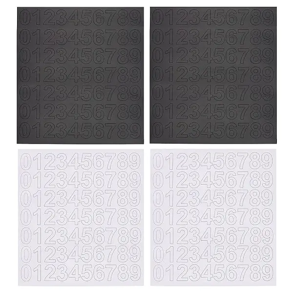 4 Sheets 2 Colors PVC Self Adhesive Digital Label Stickers