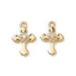 Brass Micro Pave Clear Cubic Zirconia Pendants