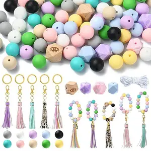 DIY Tassel & Silicone Beaded Keychain Making Kit