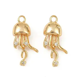 Ocean Theme Brass Micro Pave Cubic Zirconia Pendants