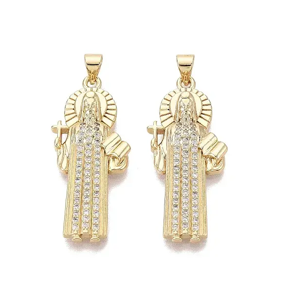 Religion Brass Micro Pave Clear Cubic Zirconia Pendants