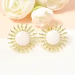Sun Brass Stud Earrings
