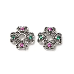 Brass Cubic Zirconia Bead Caps