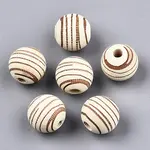 Painted Natural Wood Beads