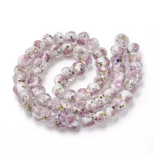 10Pcs Handmade Gold Sand Lampwork Beads