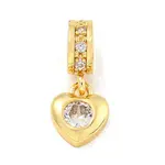 Brass Micro Pave Clear Cubic Zirconia Pendants