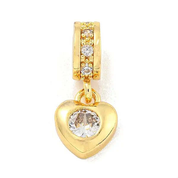 Brass Micro Pave Clear Cubic Zirconia Pendants