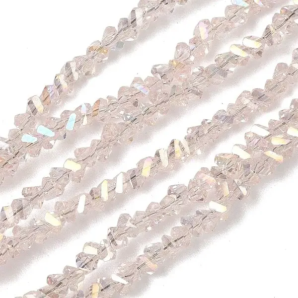 Electroplate Transparent Glass Beads Strands