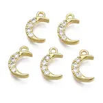 Brass Micro Pave Clear Cubic Zirconia Charms
