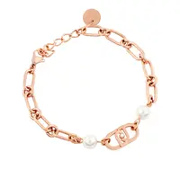 Liu Jo Stylový bronzový náramek s logem Icona LJ1738