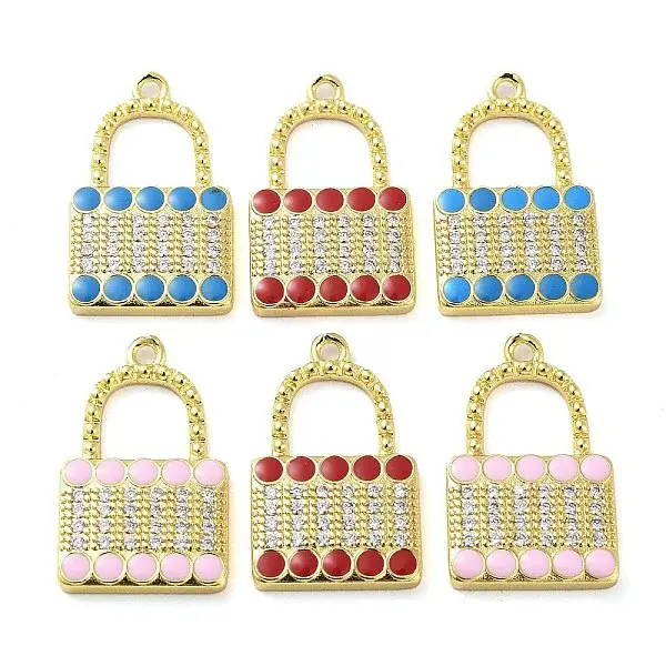 Brass Micro Pave Clear Cubic Zirconia Pendants