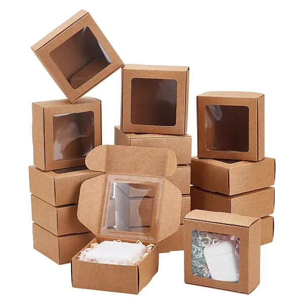 Foldable Creative Kraft Paper Mailer Boxes with Visible Window